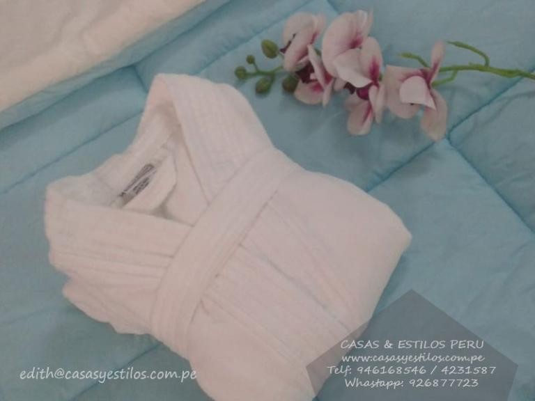 Bata de Baño Blanca de Algodón